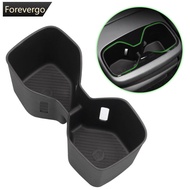 FOREVERGO Car Interior Armrest Storage Rear TPE Cup Holder Tray Box Organizer for Kia EV9 2024-2025 