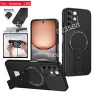 For RealmeC85 5G 4G Carbon Fiber Stand Holder Magnetic  Phone Case for Realme C85 Pro C 85 C85Pro 4G