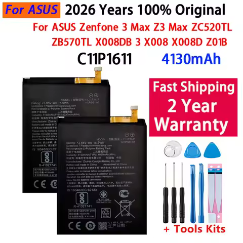 100% Original Battery For ASUS Zenfone 3 Max Z3 Max ZC520TL X008DB 3 X008 X008D X018DC Z01B ZB570TL 