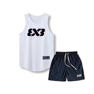3x3 Basketball Vest Shorts 4 Pants American Sports Suit Summer Quick-Drying Breathable Vest below th