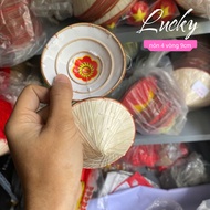 Set of 100 Mini Conical Hats 7cm - 3 Rings, Mid-Autumn Festival Decoration - CNY Viet Cafe Decor, Ph