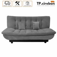 sofa bed sofa lipat sofa tamu minimalis sofa murah cirebon pekalongan - cokelat full kulit