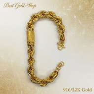 916 Gold Hollow Sandy Rope Bracelet