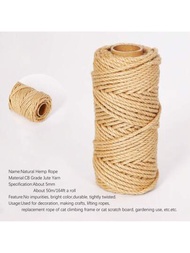 一捆164英尺5毫米自然色麻繩，復古風格，優質低價，可定制麻繩，可用於綁紮裝飾DIY手工。