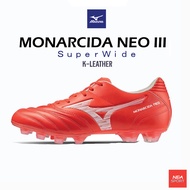 MIZUNO MONARCIDA NEO III SW KL หน้ากว้างพิเศษ หนังจิงโจ้ รองเท้าฟุตบอล สตั๊ด มิตซูโน่ แท้