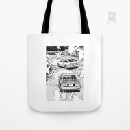 Initial D Manga Panel AE86 VS RX7 Canvas Tote Bag
