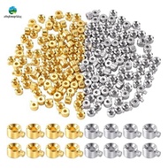 80pcs Crimp Beads for Jewelry Making, Gold Silver Spacer Beads Metal Bead Stopper Crimp Charms for B