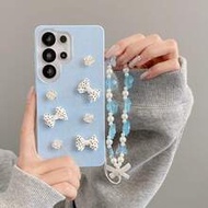 1pc Rose Polka Dot Bowknot Bracelet Pendant Handbag/IMD Shockproof Phone Case Android Series [Intern