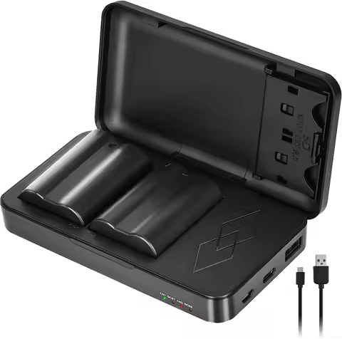 JYJZPB 2 Pack EN-EL15B EN-EL15C Batteries and Charger Case for Nikon D7500, D750, Z6, Z6 ii, Z6iii, 
