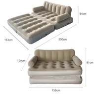 MODOFO เตียงพองอัตโนมัติ โซฟาเป่าลม PVC ที่นอนเป่าลม แบบพกพา ที่นอนแคมป์ปิ้ง พร้อมปั๊มลมในตัว