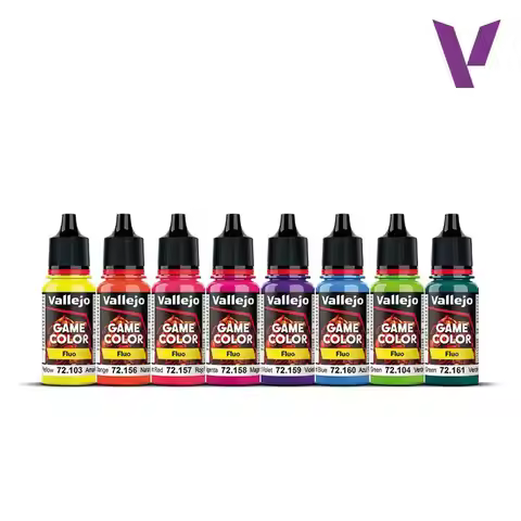 vallejo-Fluorescent color set-fantasy color series 8 Bottles x 18 ml (0.6 fl.oz.)