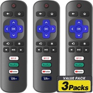 3 Pack Replacement Remote Control Only for Roku TV, Compatible for TCL Roku/Hisense Roku/Sharp/Phili