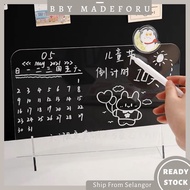 [Ready Stock]Desktop Transparent Acrylic Writing Board Shorthand Message Board Meeting Memo Board fo