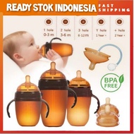 Original PIKO Bello anti-colic silicone baby milk bottle with handle and straw