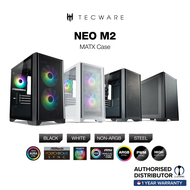 Tecware NEO M2 Steel / TG Black / ARGB TG MATX Case, 2 x 140mm ARGB Fans, 1x 120mm ARGB Rear Fan [2 Color Options]