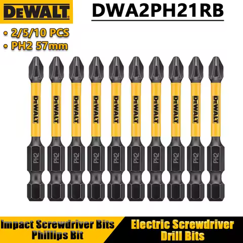 DEWALT 2/5/10PCS PH2 57mm Impact Screwdriver Bits Phillips Bit Electric Screwdriver Drill Bits Power