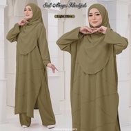 Suit Abaya Khadijah Jubah Seluar Muslimah Labuh Set Baju Dan Seluar Umrah Haji Travel Plussize - LIG