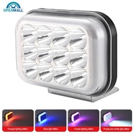 OPENMALL Universal 12-85V Motorcycle Square LED Projector Headlight for E-Bike 12LED Lens High/Low B