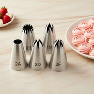 5-Piece XL Pastry Piping Tip Set for Cakes & Fondant (2D/1M/2A/2F/6B) Set 5 Keping Nozel Piping Krim