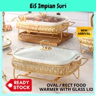 Royal Eis Food Warmer With Gold Rack (Oval / Rectangle ) Buffet Set Food Warmer