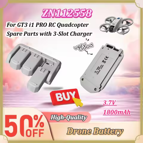 ZN112558 3.7V 1800mAh Replacement Drone Battery for GT3 i1 PRO RC Quadcopter Spare Parts with 3-Slot