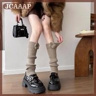 JCAAAP Mùa thu mùa Đông Len dệt kim giữa bê Rỗng ra vớ của phụ nữ Y2K chân ủ JK khởi động Bìa