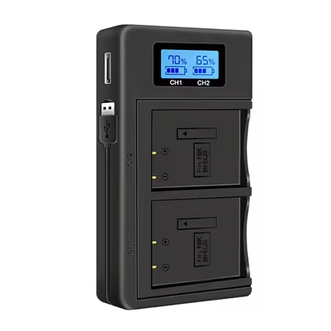 Mcoplus EN-EL20 EN-EL20a LCD Dual Battery Charger for Nikon 1 AW1 J1 J2 J3 J4 S1 S2 V3 Coolpix P950 