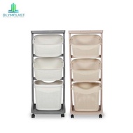 Olymplast OFT Laundry Basket Flexible Trolley 3-Tier Non-Tier Basket Rack
