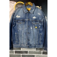 CAT Carter Men's Cotton Ripped Multi-Pocket Denim Jacket CK3JAQ23011C75