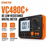 BTMETER VC480C+ Milliohm Meter 0.01mΩ Resolution 4-Wire Kelvin Clip Tester, Backlit LCD Data Hold Ze