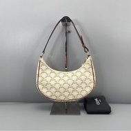 【經典凱旋門老花✨95%新】Celine凱旋門豌豆腋下包 AVA 白色老花