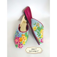 Size 7/ Eur 37/ 25cm: Peranakan Nyonya Beaded Slippers (Kasut Manek)