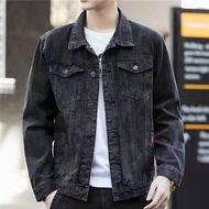 Jean Jacket For Men Casual Ripped Slim Fit Denim Jacket Classic Trucker Jean Coat