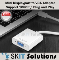 Mini DP Displayport Display Port to VGA Adapter Converter 1080P HD Video Apple Devices MacBook