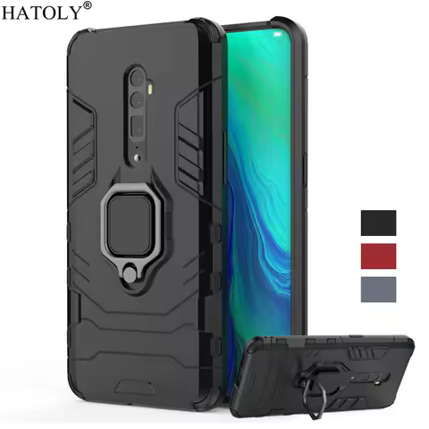 Cover Oppo Reno 10x zoom Case Shockproof Armor Case Magnetic Finger Ring Stand Holder Phone Bumper C