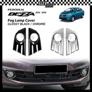 Perodua Bezza 2016-2019 Front Fog Lamp Cover Trim Chrome Black Trim Cover Accessories Gearup Bodykit