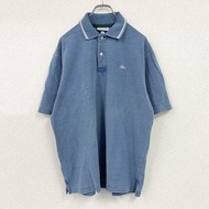 LACOSTE短袖 polo 衫，刺繡標誌，藍色，M 碼，古著。