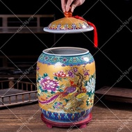 Ceramic Rice Jar Ceramic rice jar with lid, household use, weighing 10 pounds, 20 pounds, 50 packs, 