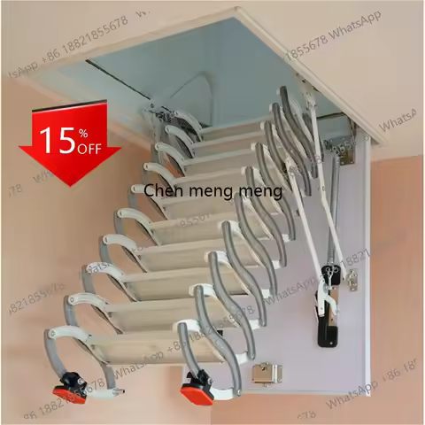 A139 Steel attic Telescopic Ladder with hatch Ceiling fold Stairs Home loft Ladder Pull Down Custom 