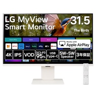LG スマートモニター / 32SR83U-W/LG MyView Smart Monitor / 31.5インチ 4K /webOS 23 / IPS/DCI-P3 95% /アンチグレア / 5W