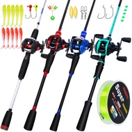 FRRTC Fishing Rod and Reel Set 1.65M/1.8M 5.5/6 Feet Casitng Set Fishing Reel Freshwater Fishing Set