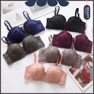 [Cloud Bazaar]  Retro Floral Lace Underwire Half Coverage Bra/ Coli Wanita Renda (34-40) Cup A