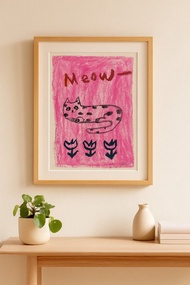 MEOW, 動物森友會系列插畫_三花貓插畫、貓圖卡、A4數位微噴