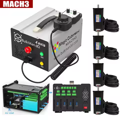 BulkMan3D UC300 Mach3 4-Axis CNC Controller Box with MPG Handwheel 3N.m Closed-Loop Stepper Motors P