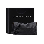 Clever&amp;Ketch褶皺托特包2023新款潮菱格鏈條腋下包單肩包斜挎包
