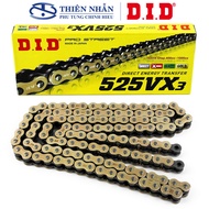DID 525VX3-120ZB X-Ring Gold Motorcycle Chain (Pro Street 400cc-1000cc) - Made in Japan