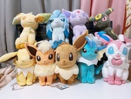 絕版 伊貝家族一套公仔淺色系 水火雷太陽月亮冰葉仙子伊布 Pokemon pc center寵物小精靈 一套 寶可夢