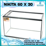 AQUARIUM MERK NIKITA UKURAN 60 x 30 x 36 CM GLASS WATER TANK AKUARIUM