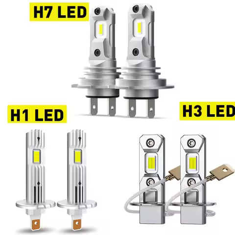 AUXITO 2Pcs H7 LED Headlight Canbus Bulbs H1 H3 LED Head Fog Lights Fanless 60W 12000LM Plug&Play fo