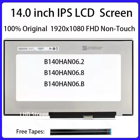 14 Inch LCD Screen B140HAN06.2 B140HAN06.8 B140HAN06.B Display Matrix Panel Replacement 1920x1080 10